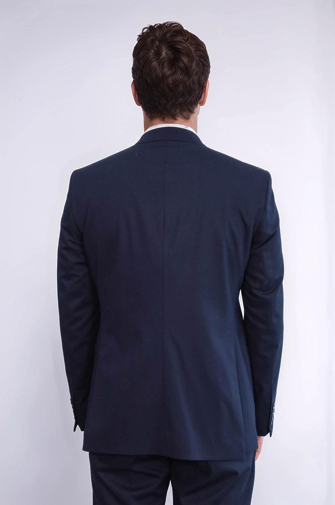 Plain Slim Fit Navy Blue Men Suit - Wessi