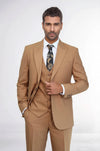 Plain Slim Fit Tan Men Suit - Wessi