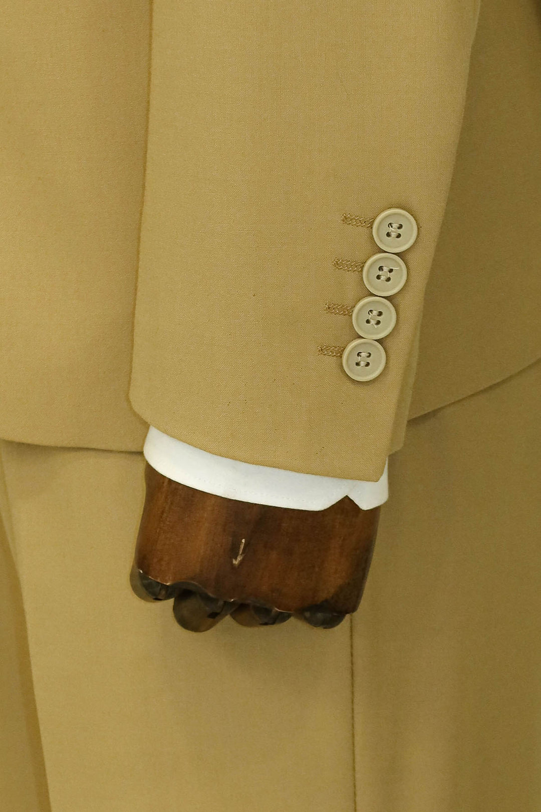 Tan Men's Plain Suit with Vest - Wessi