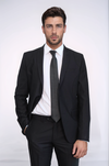 Two Piece Slim Fit Black Men Suit - Wessi