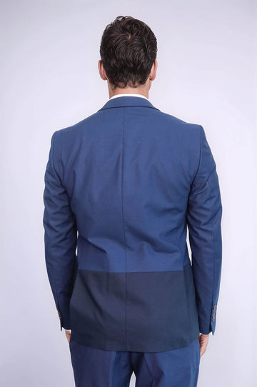 بدلة رجالية زرقاء داكنة مجزأة | ويس