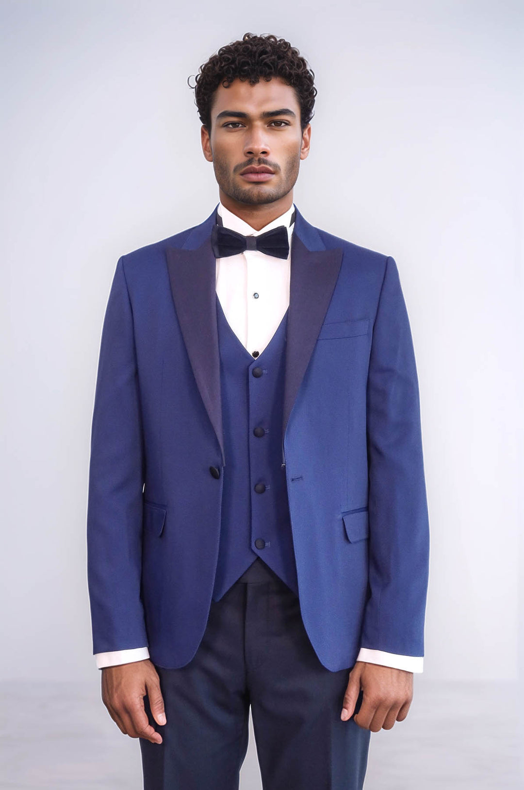 Dot-Patterned Navy Tuxedo - Wessi