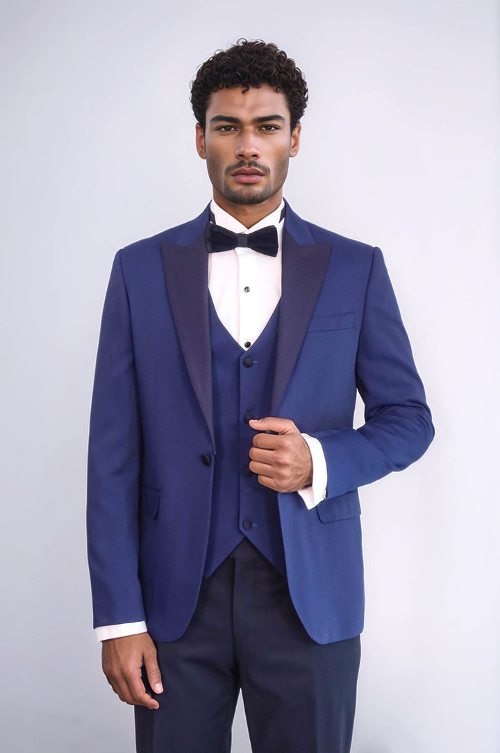 Dot-Patterned Navy Tuxedo - Wessi