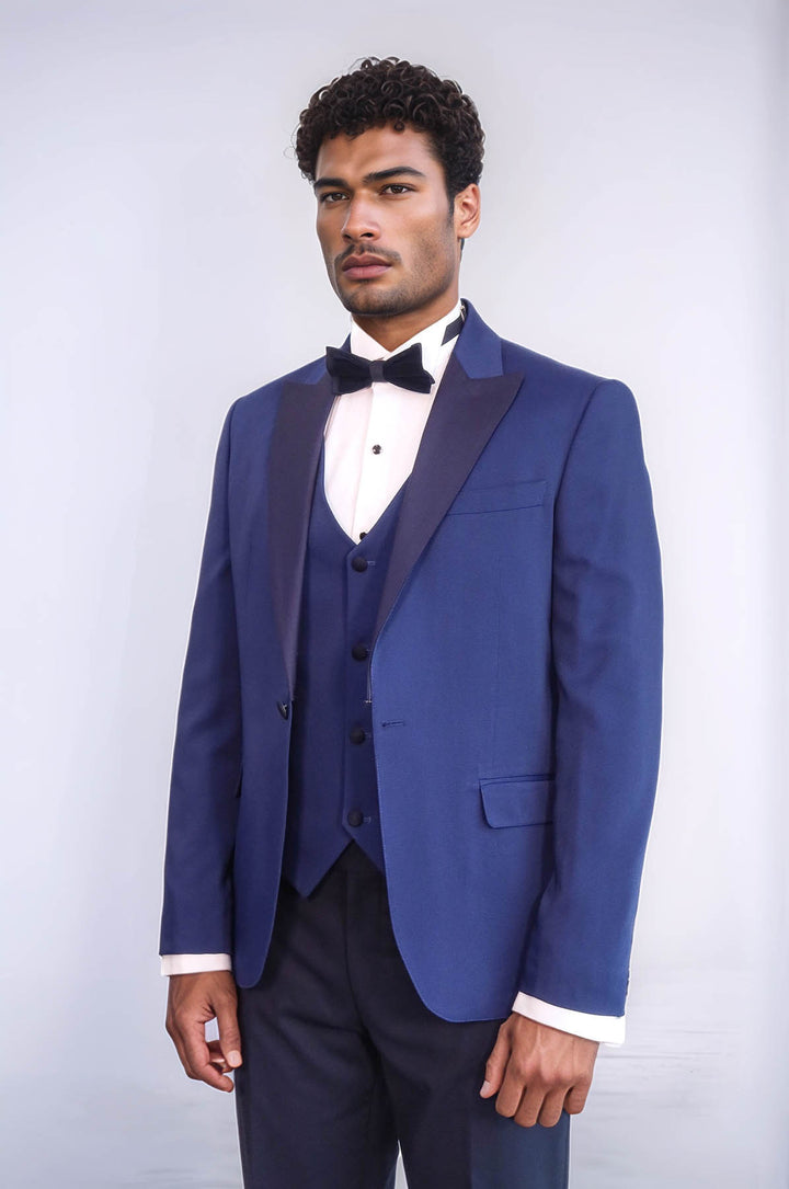 Dot-Patterned Navy Tuxedo - Wessi