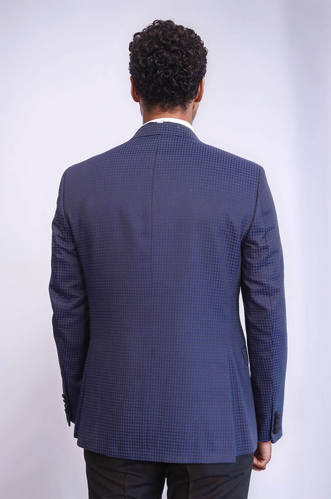 Giacca fantasia blu navy smoking | Wess