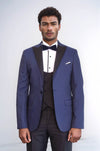 Patterned Jacket Navy Blue Tuxedo | Wessi