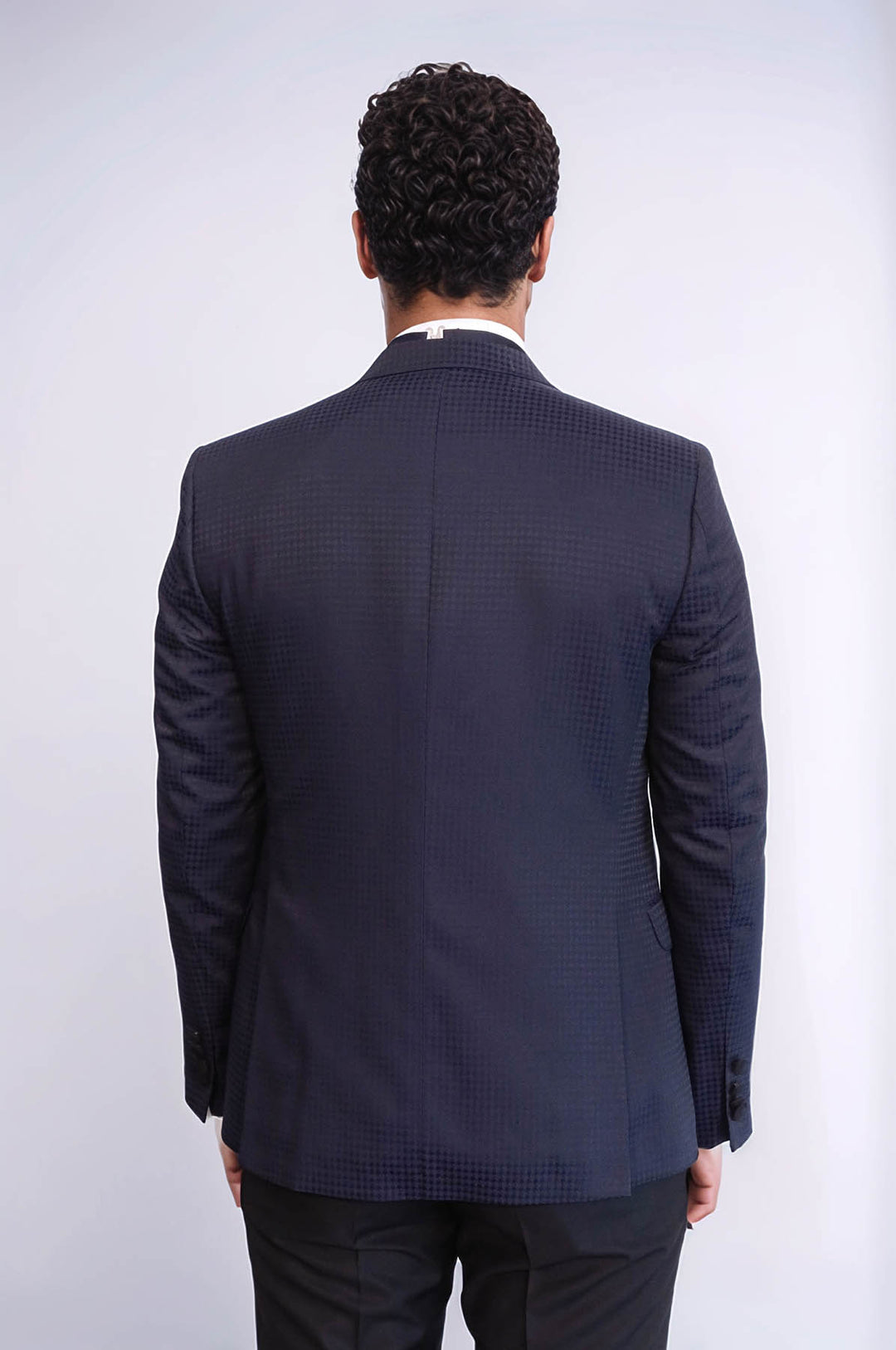 Patterned Jacket Combined Navy Blue Tuxedo | Wessi