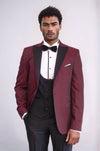 Plaid Patterned Burgundy Tuxedo | Wessi