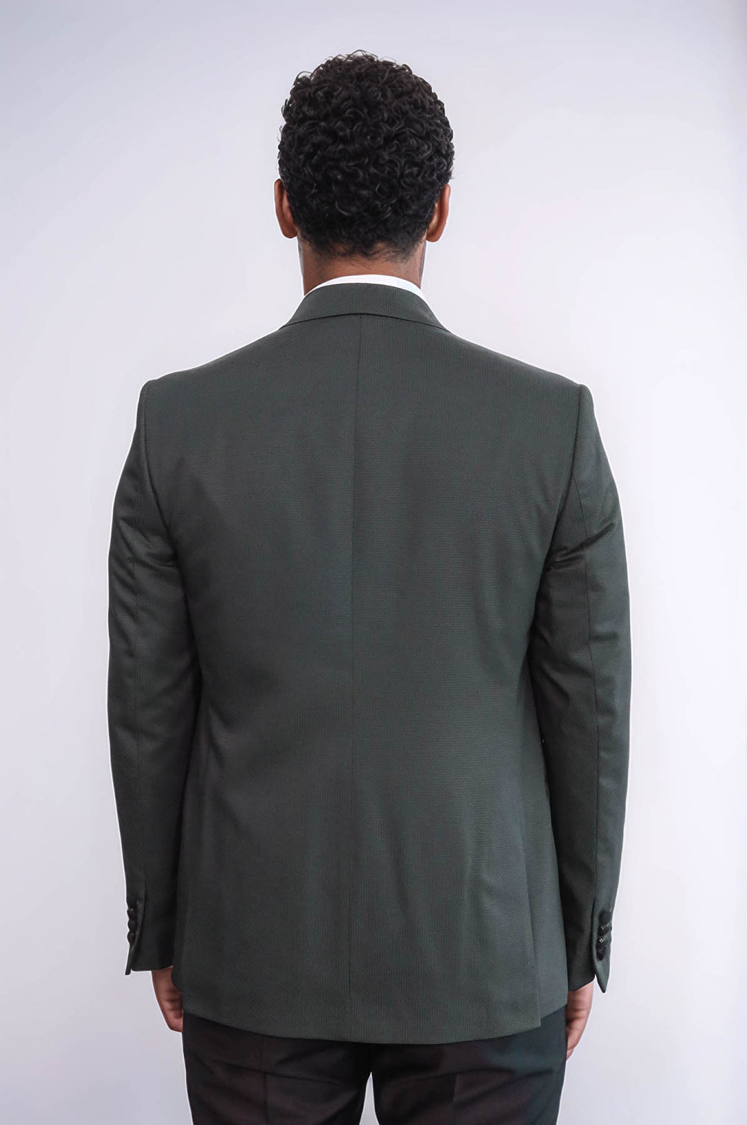 Dot Patterned Dark Green Men Tuxedo - Wessi