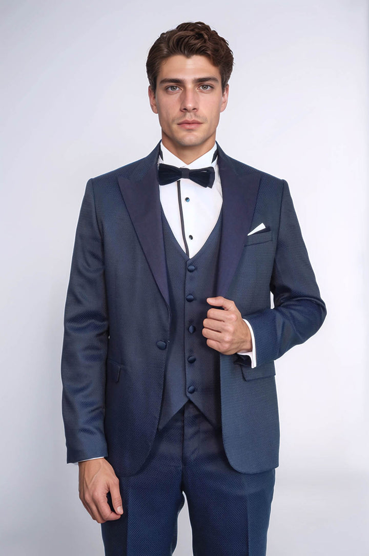 Navy Blue Modeled Tuxedo | Wessi