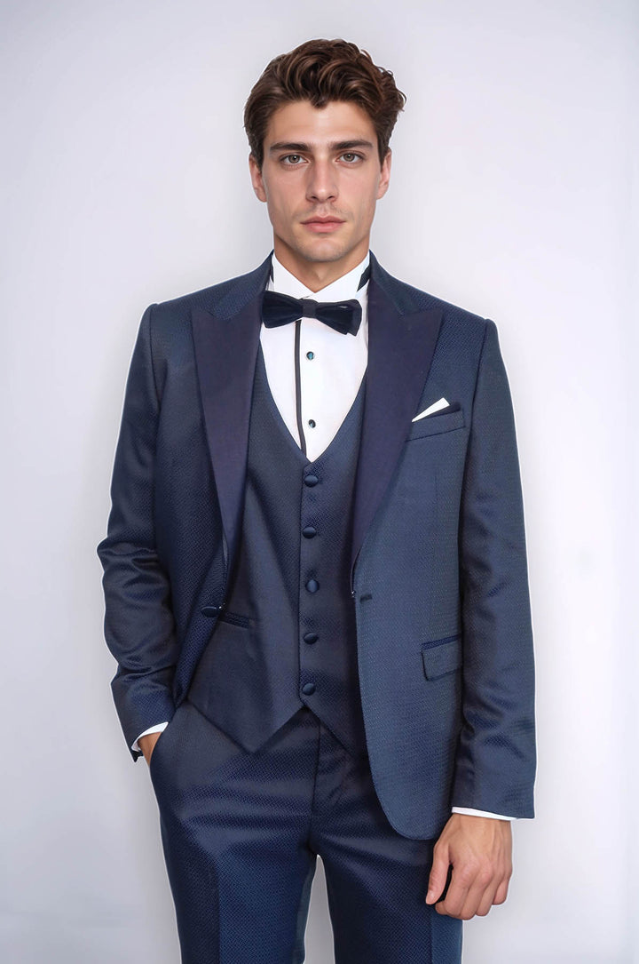 Navy Blue Modeled Tuxedo | Wessi