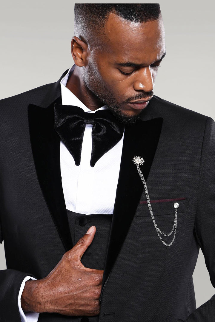 Patterned Jacket Black Men's Tuxedo | Wessi