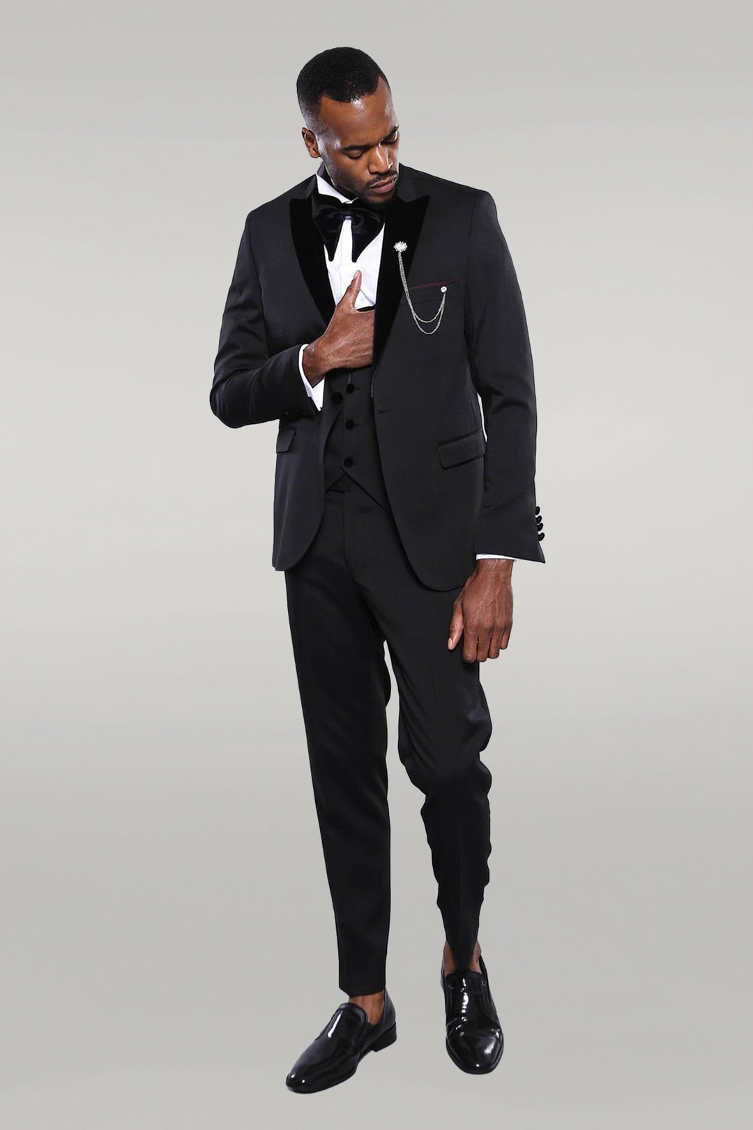 Patterned Jacket Black Men's Tuxedo | Wessi