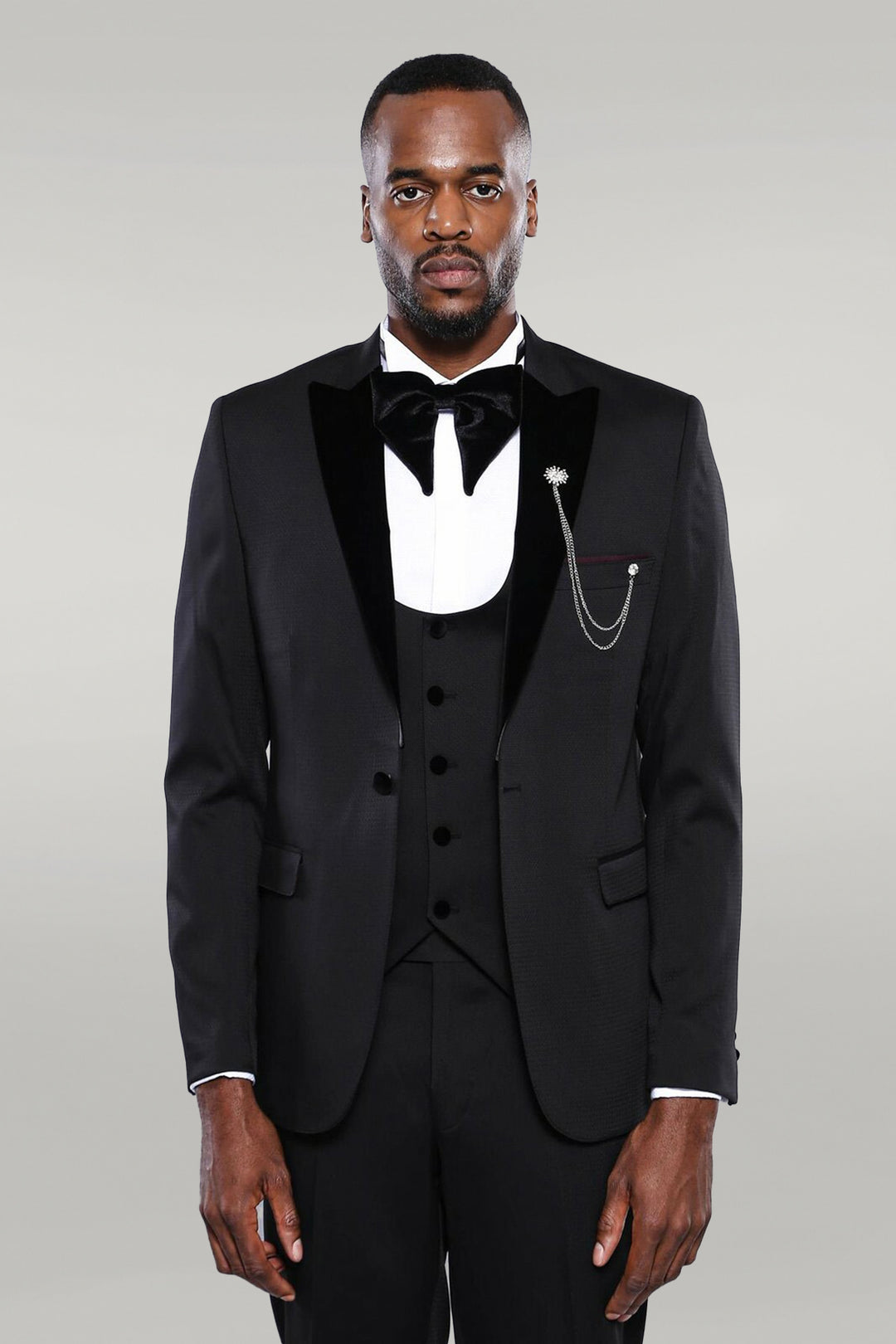 Patterned Jacket Black Men's Tuxedo | Wessi