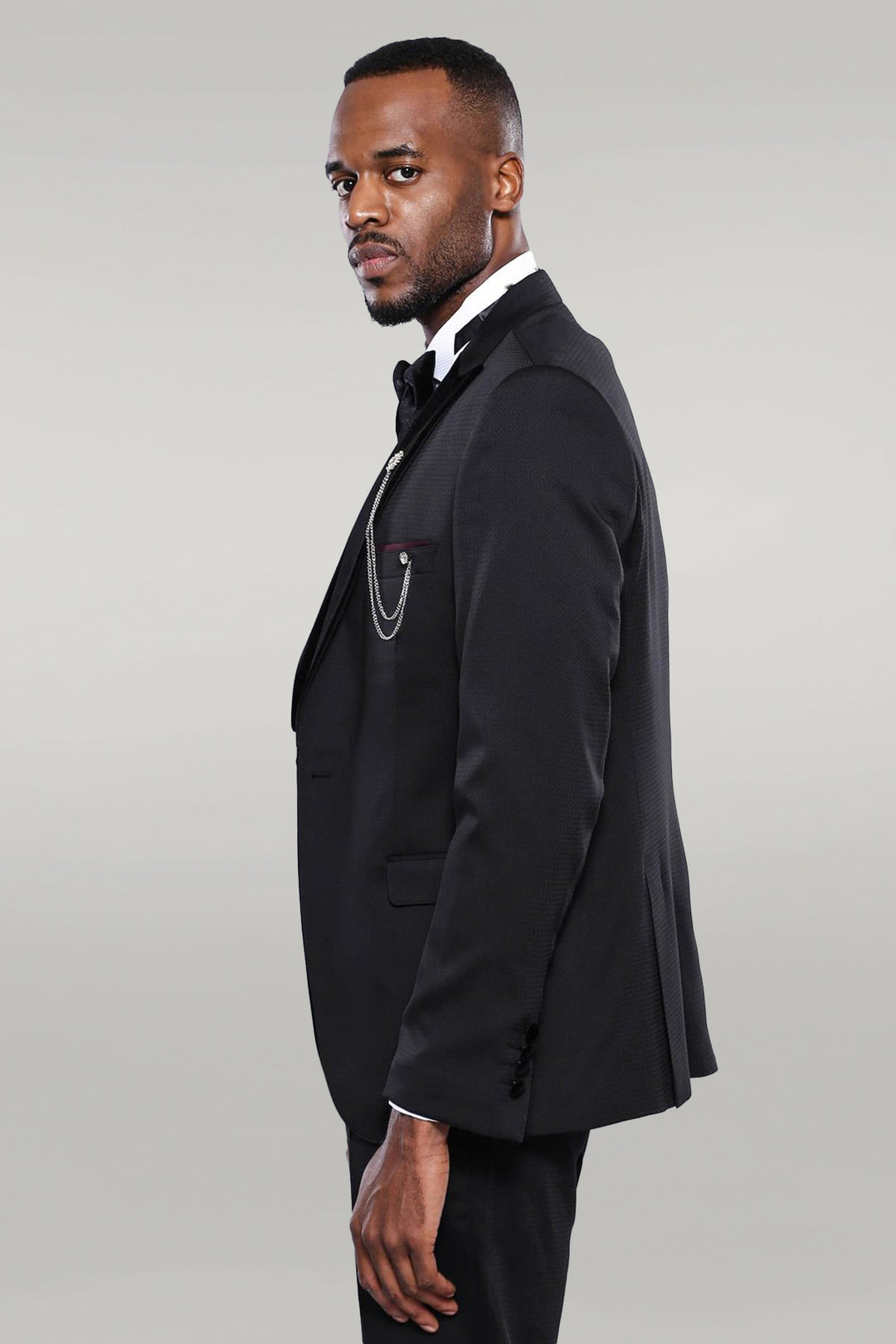 Patterned Jacket Black Men's Tuxedo | Wessi