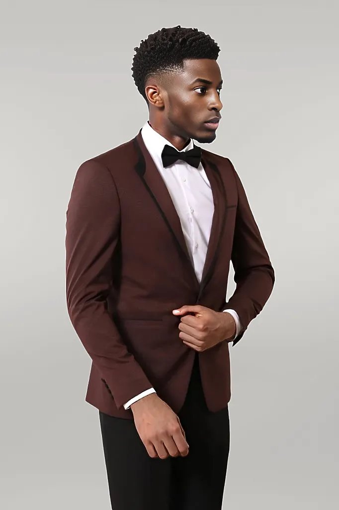 Burgundy Shawl Lapel Tuxedo | Wessi