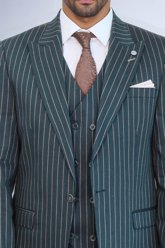 Giacca a righe verde da uomo | Wess