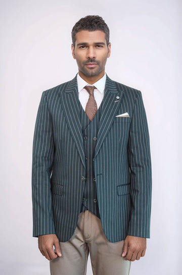 Giacca a righe verde da uomo | Wess