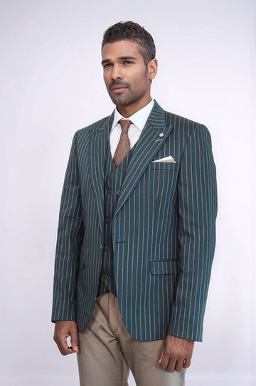 Giacca a righe verde da uomo | Wess