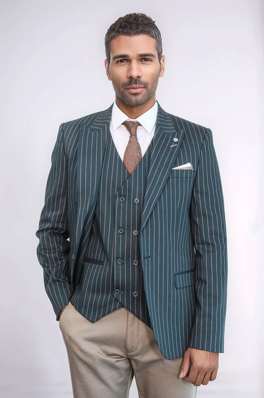 Giacca a righe verde da uomo | Wess