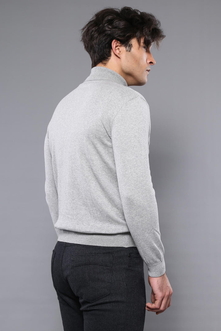 Turtleneck Grey Men Sweater - Wessi