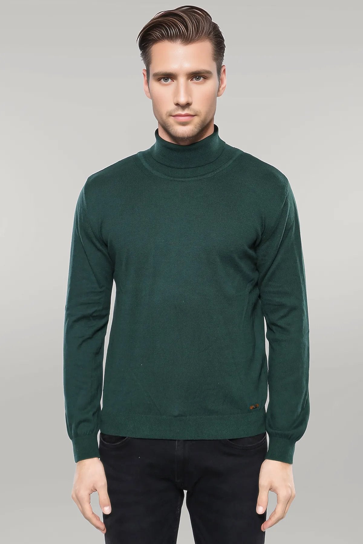 Turtleneck Green Men Sweater Wessi