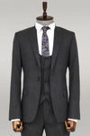 Slim Fit Patterned Anthracite Men Suit - Wessi