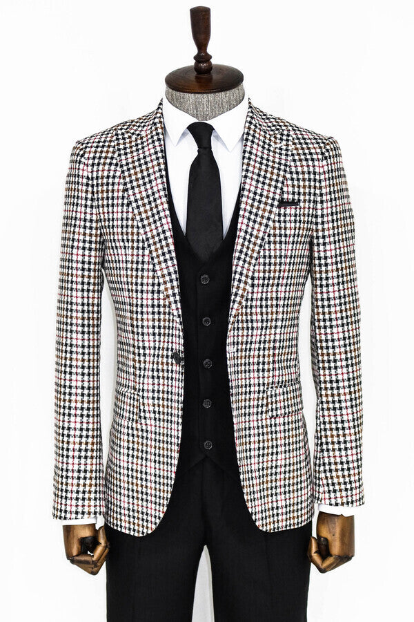 Plaid Black Men Suit - Wessi