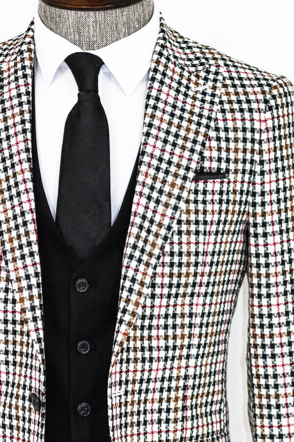 Plaid Black Men Suit - Wessi