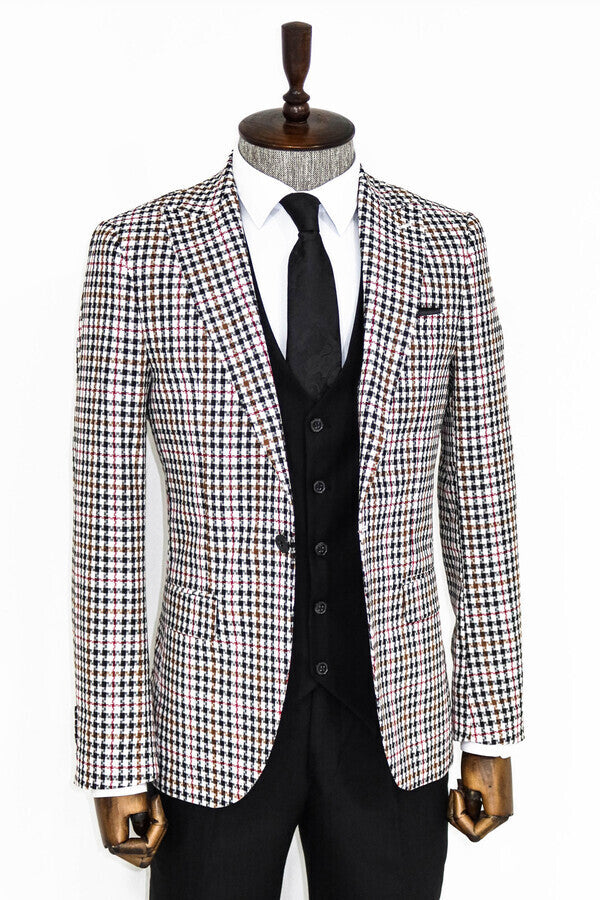 Plaid Black Men Suit - Wessi