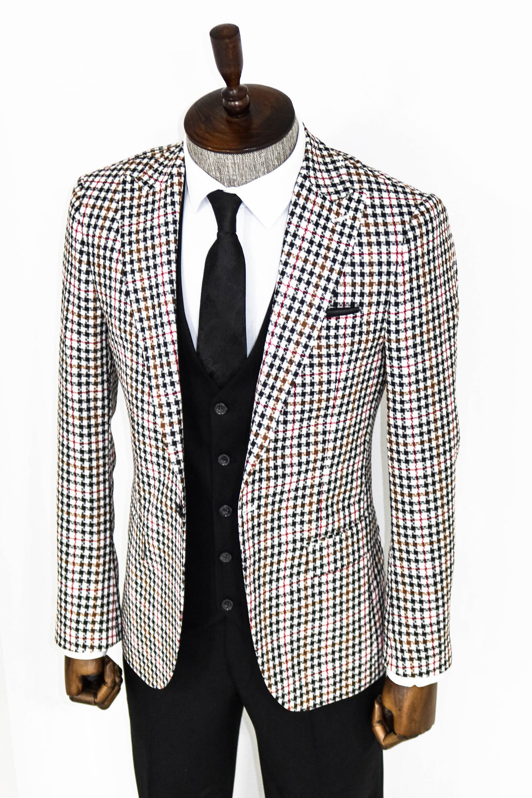 Plaid Black Men Suit - Wessi