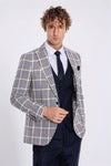 Plaid Navy Blue Men Suit - Wessi