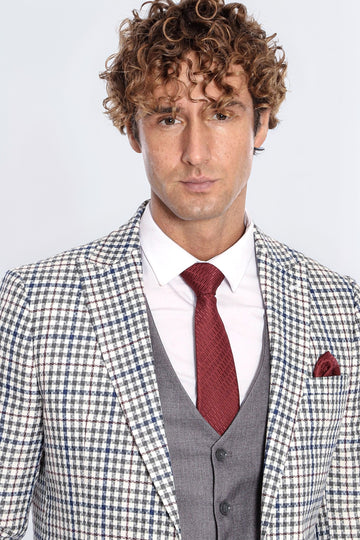 Plaid Grey Men's Suit - Wessi