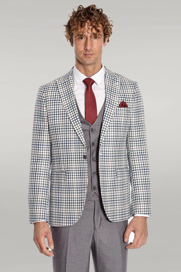 Plaid Grey Men's Suit - Wessi
