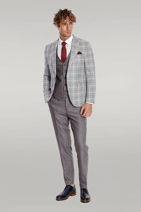 Plaid Grey Men's Suit - Wessi