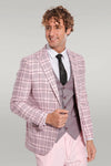 Abito da uomo rosa slim fit a quadri - Wessi