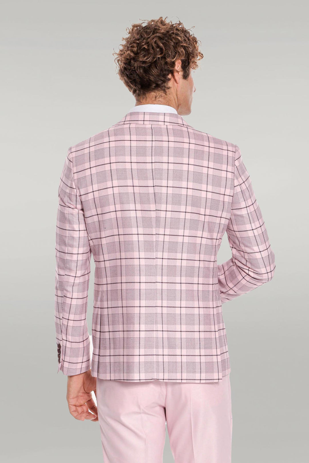 Abito da uomo rosa slim fit a quadri - Wessi