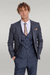 Abito da uomo blu navy slim fit a quadri - Wessi