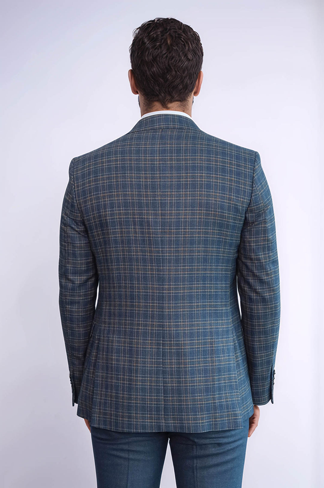 Costume homme bleu coupe slim à carreaux - Wessi