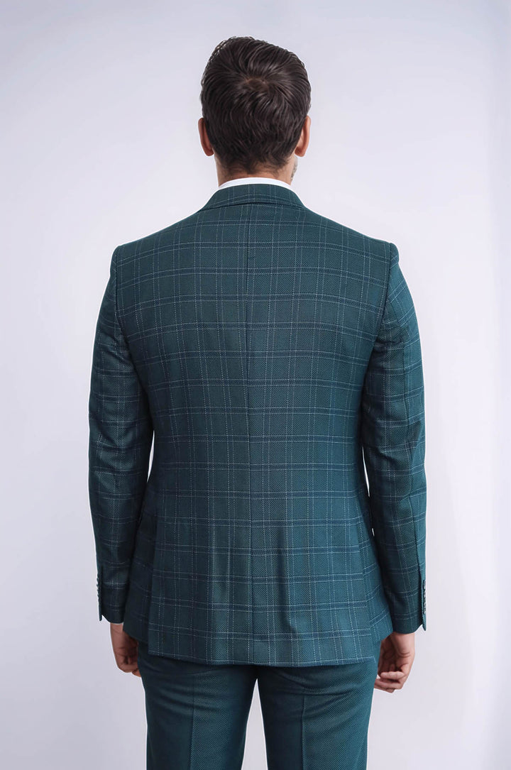 Abito da uomo verde slim fit a quadri - Wessi