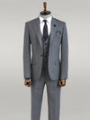 Striped Vested Grey Men's Suit    - Wessi