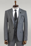 Costume Homme Gris Veste Rayé - Wessi