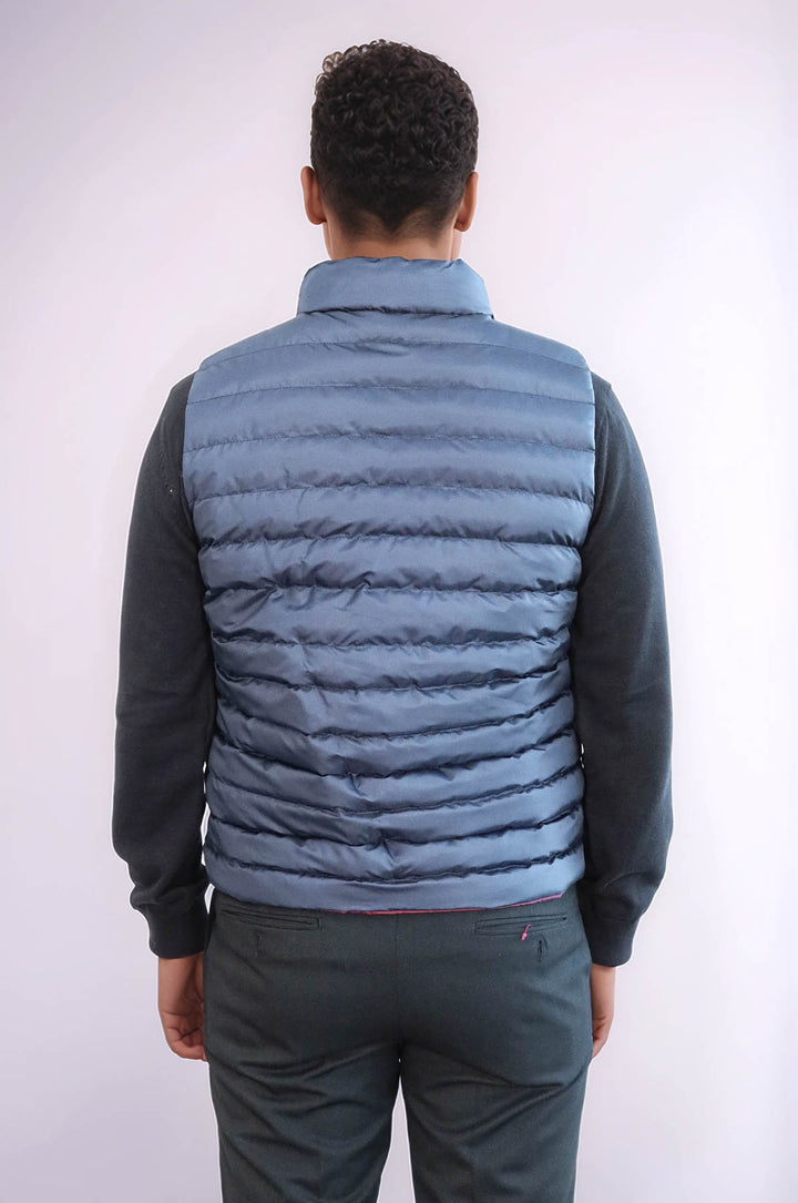 Gilet en duvet réversible Sax Blue pour hommes - Wessi