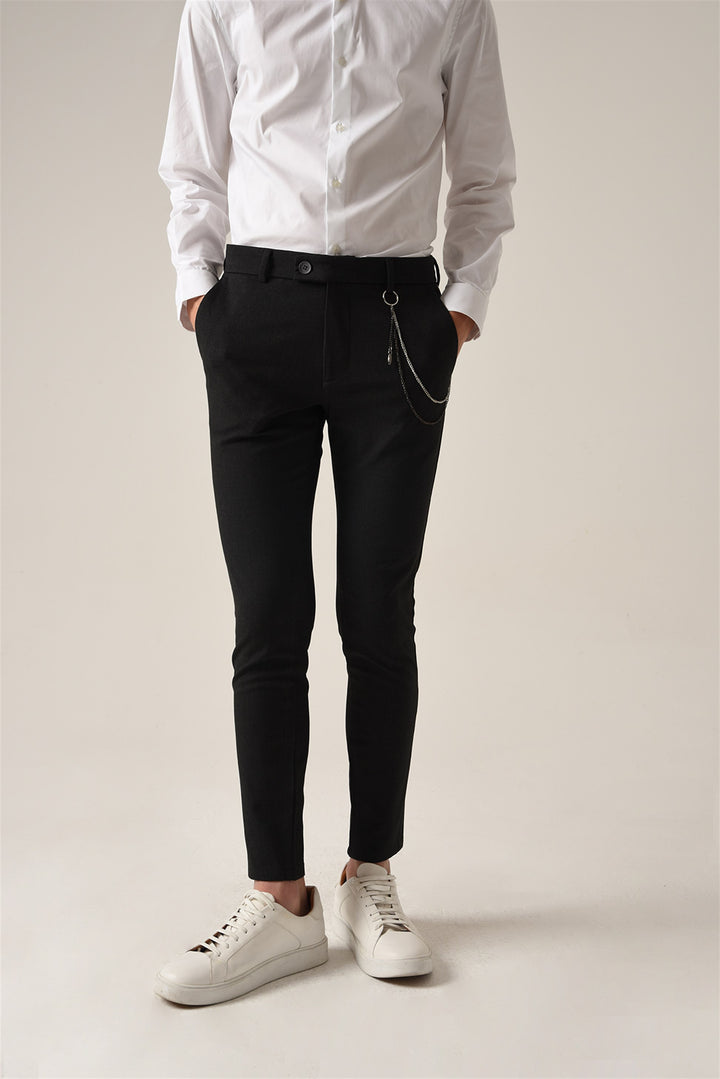 Pantalón Slim Fit Detalle Accesorio Ahumado - Wessi