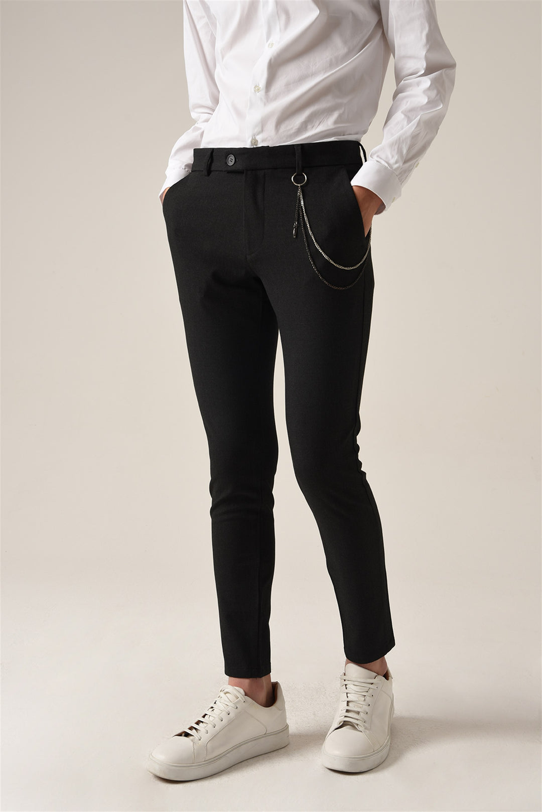 Pantalón Slim Fit Detalle Accesorio Ahumado - Wessi