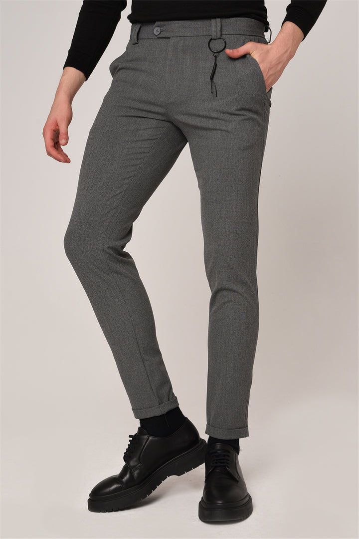 Pantalón Accesorio Hombre Gris Slim Fit - Wessi