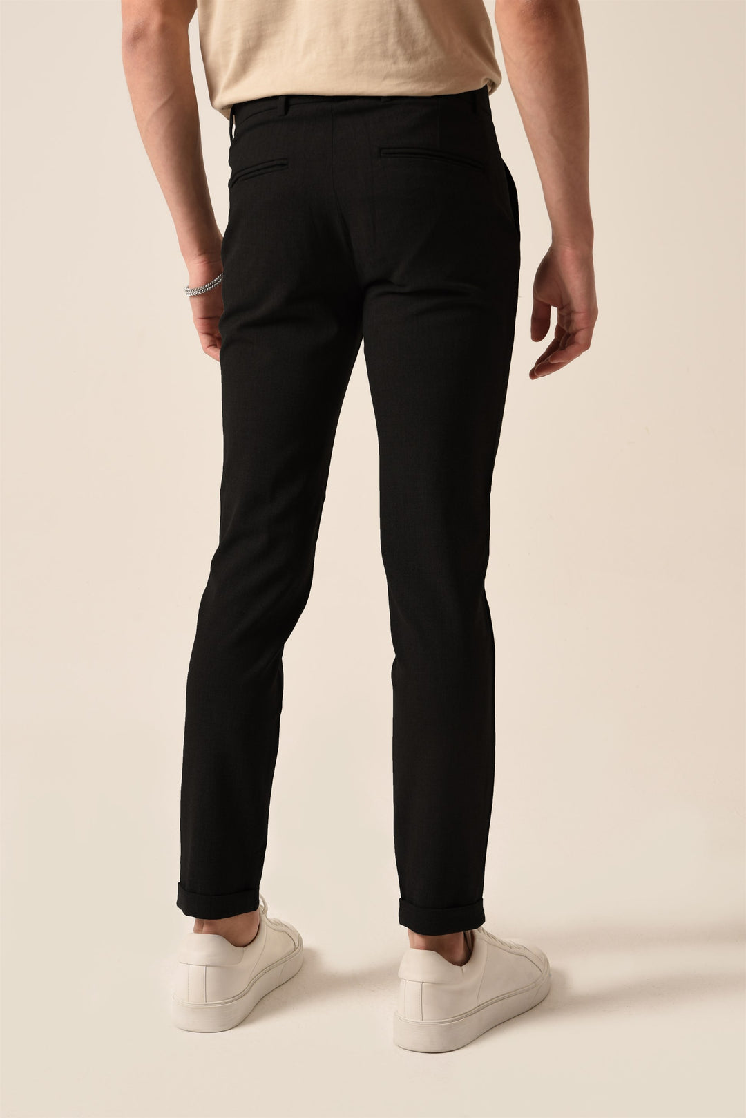 Pantalón accesorio de hombre negro slim fit - Wessi