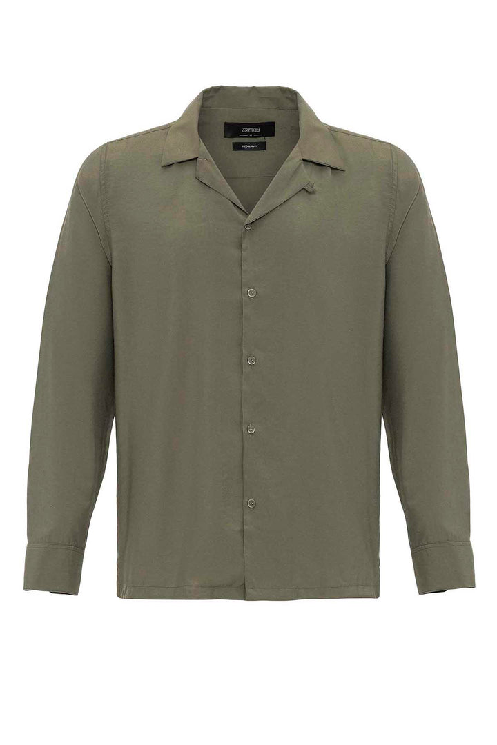 Camisa de rayas caqui para hombre - Wessi