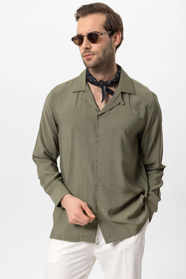 Camisa de rayas caqui para hombre - Wessi