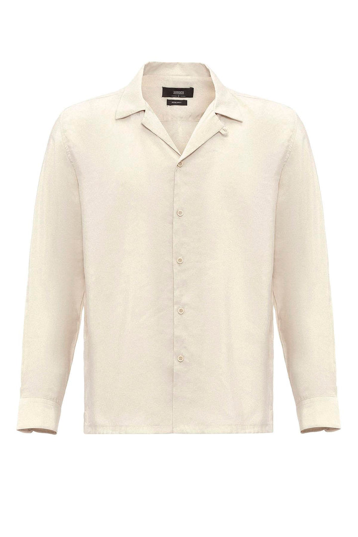 Men's Stone Camp Collar Long Sleeve  Shirt - Wessi